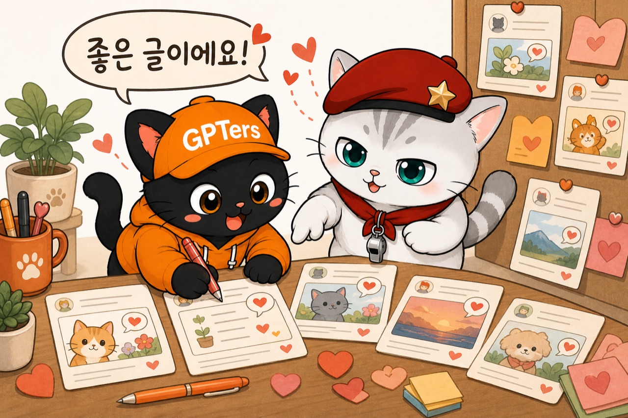 서로 댓글로 소통하는 뽀짝이와 뽀야